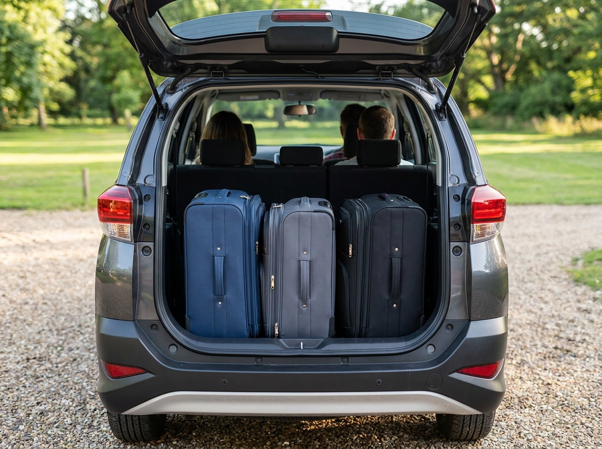 Toyota Rush boot with 3 suitcases